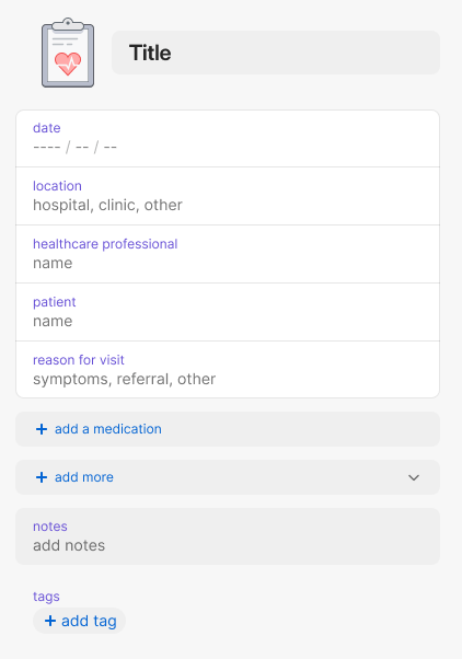 Screenshot of an unedited Medical Record item Screenshot of an unedited Medical Record item